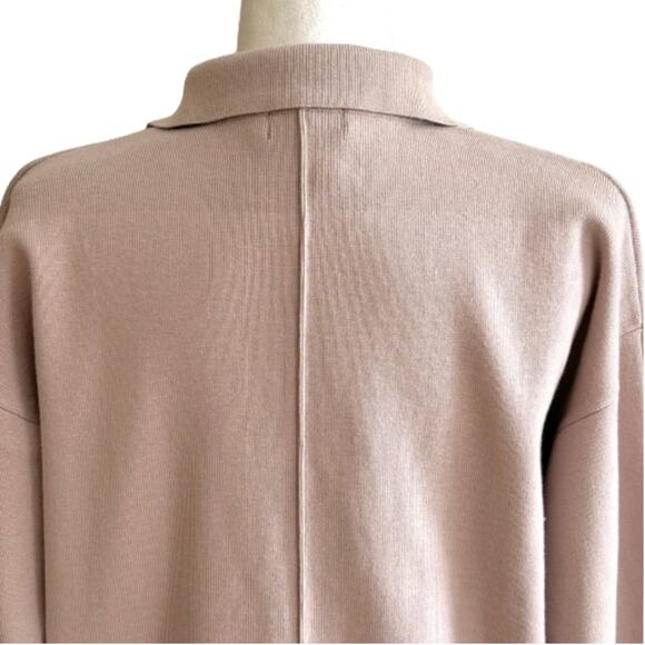 Suprelook Taupe Knit Button Front Long Sleeve Cardigan Sweater Shacket Small NEW - Picture 7 of 13